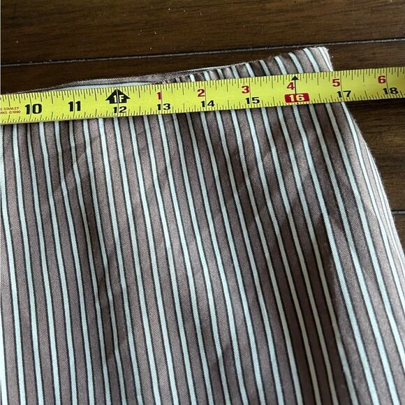 Lynn Ritchie Brown Stripe Silk Blend Crop Pants Embroidered Size 10 style 4598 - Picture 6 of 11